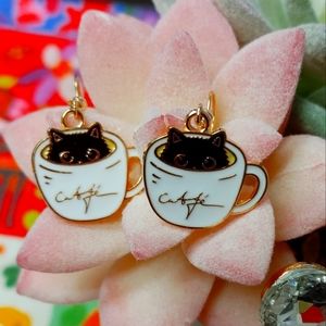 Add on item Coffee Kitty Earring